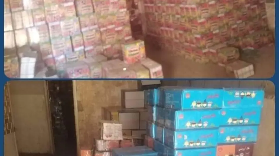مباحث التموين تضبط (850) كرتونة فاسدة