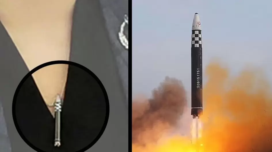 صورة لزوجة الزعيم الكوري الشمالي تلبس سلسا به أيقونة صاروخ
