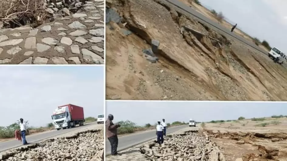 انجراف الطريق القومي بورتسودان